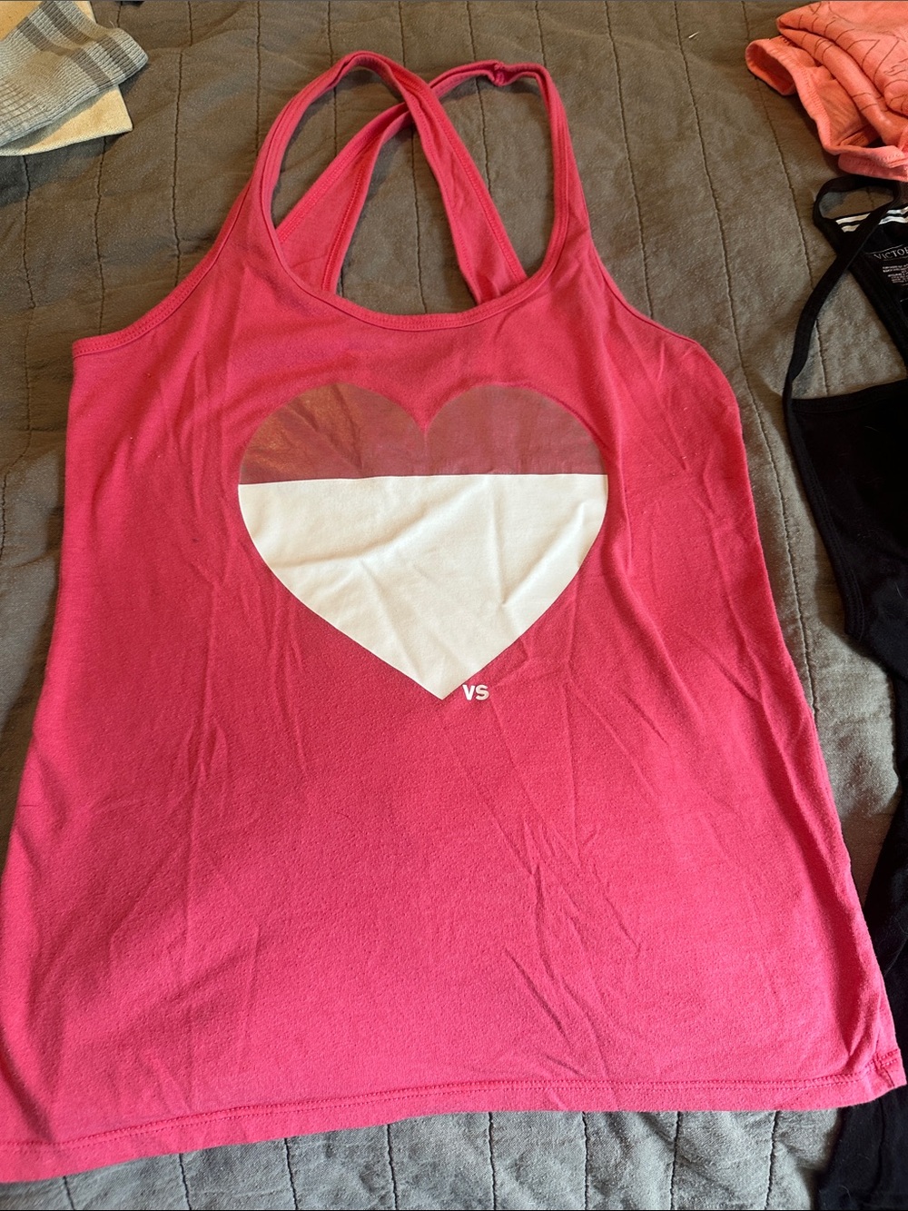 Victoria's Secret Pink Heart Graphic Racerback Tank